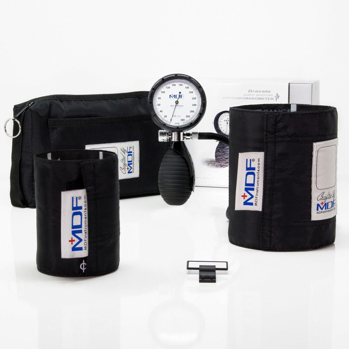 Sphygmomanometer MDF Instruments Bravata Black Palm Aneroid Manual Blood Pressure Monitor