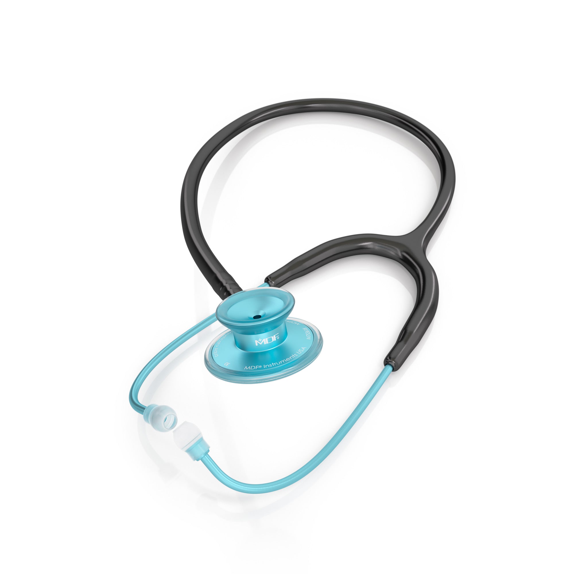 Blue Stethoscope MDF Instruments Acoustica Lightweight Dual Head Aqua and Black