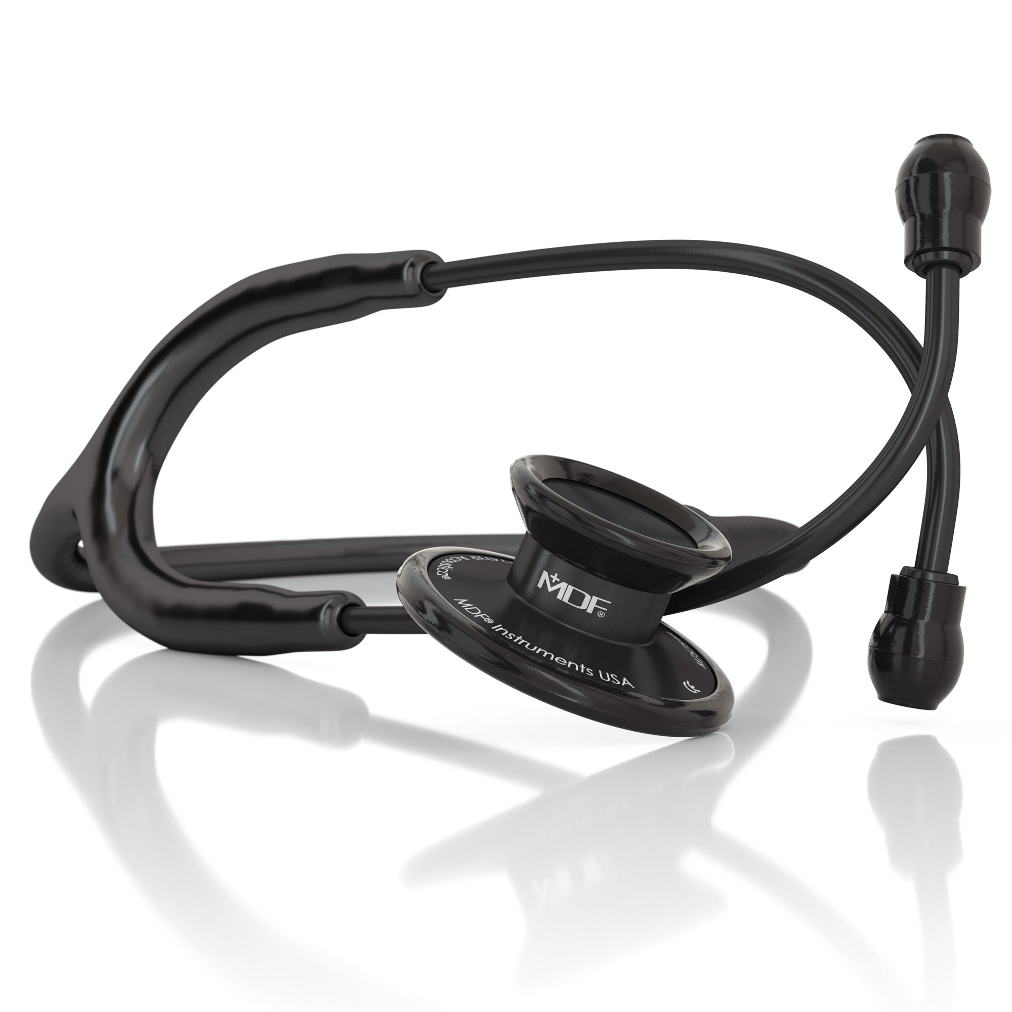 All Black Stethoscope MDF Instruments Acoustica Lightweight Dual Head BlackOut
