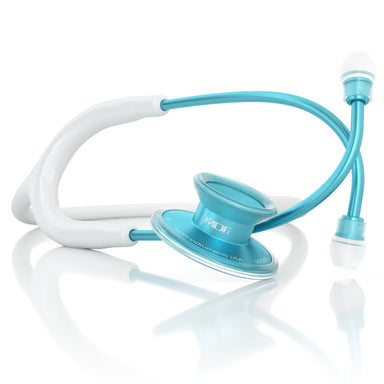 Blue Stethoscope MDF Instruments Acoustica Lightweight Dual Head Aqua and White
