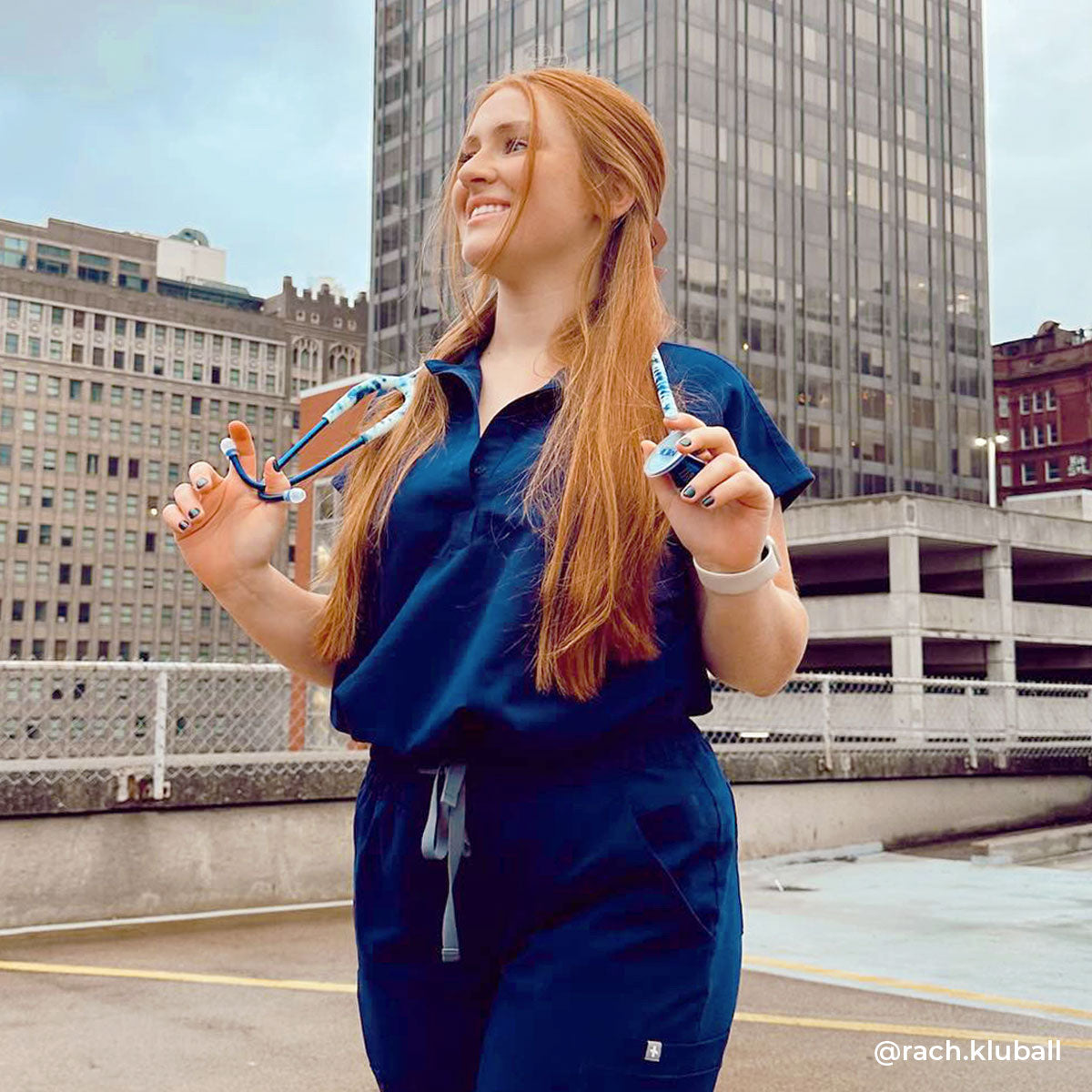 Blue Stethoscope for Medical Professionals MDF Instruments ProCardial Titanium Cardiology Mprint Tie Dye Print Woodstock Capridium