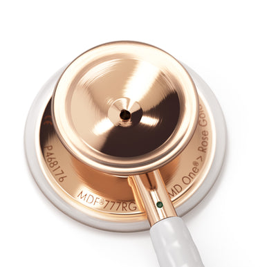 Stethoscope MDF Instruments MD One Stainless Steel Adult Dual Head Rose Gold and White Custom Stethoscope Engraving