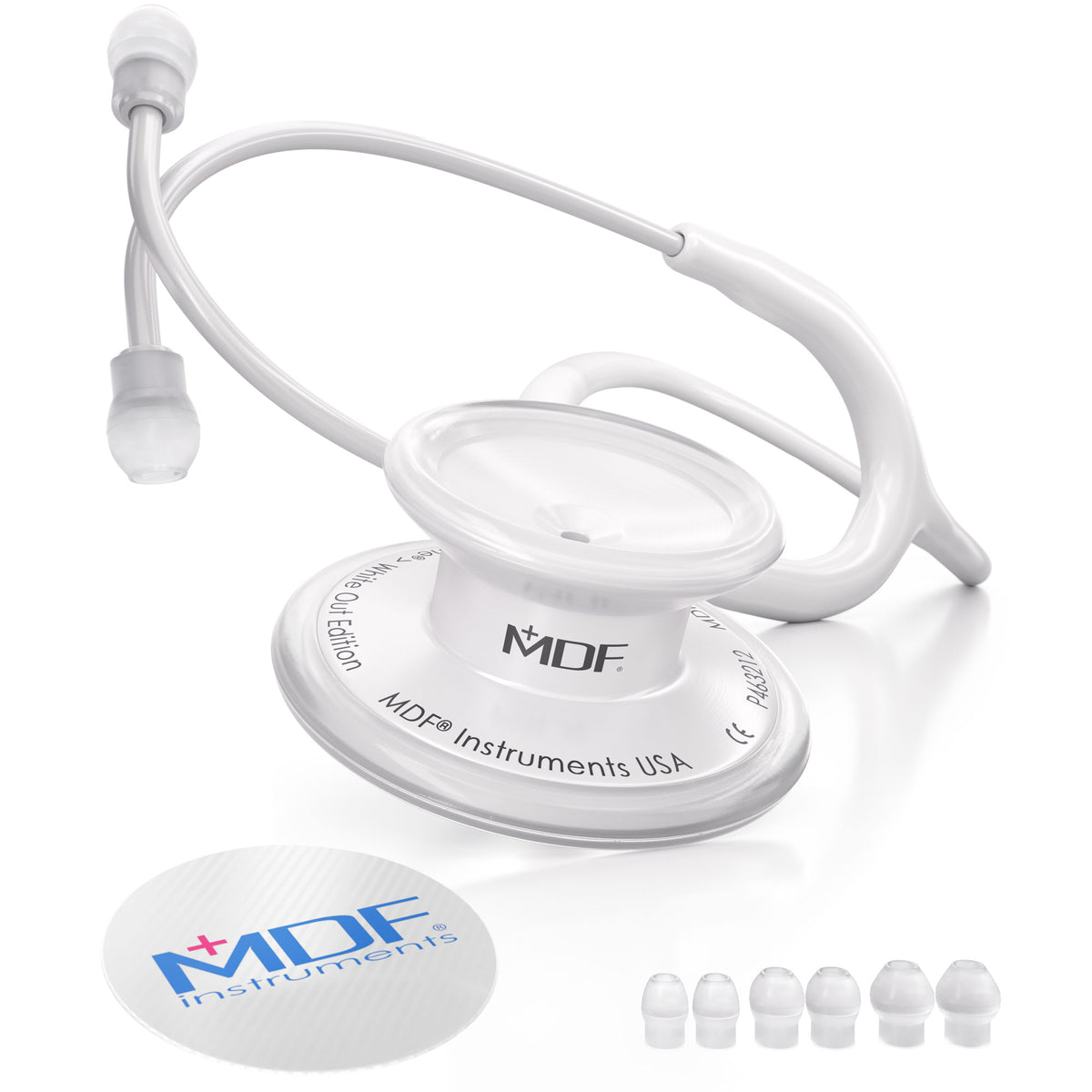 Stethoscope MDF Instruments MD One Stainless Steel Adult Dual Head WhiteOut All White