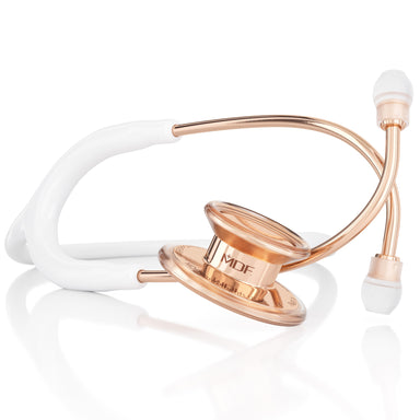 Stethoscope MDF Instruments MD One Stainless Steel Adult Dual Head Rose Gold and White
