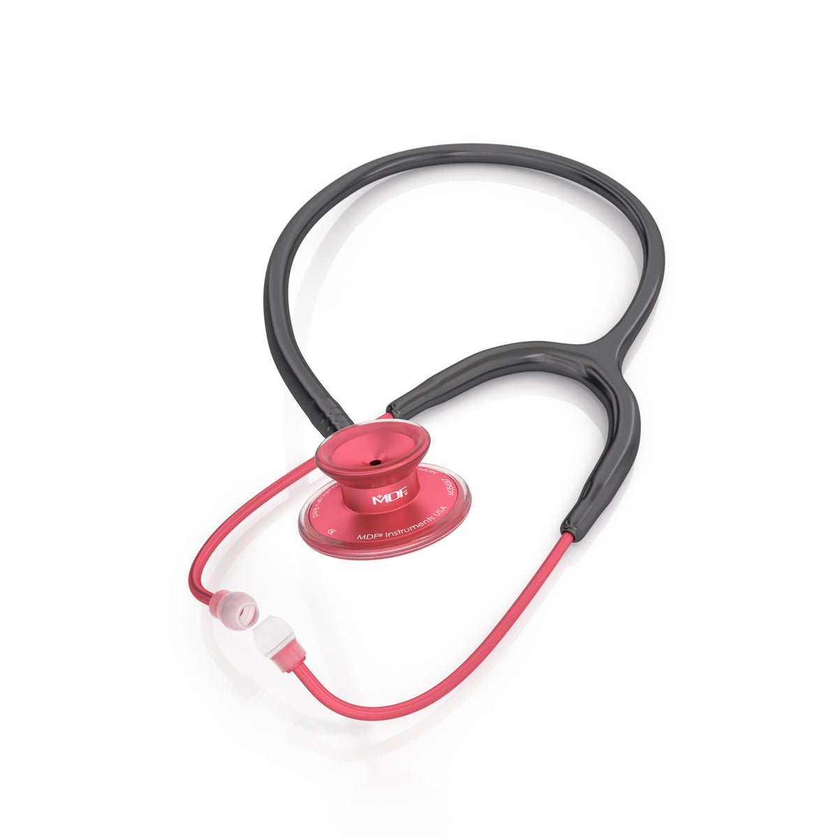 Stethoscope MDF Instruments Acoustica Lightweight Dual Head NoirNoir Black and Red