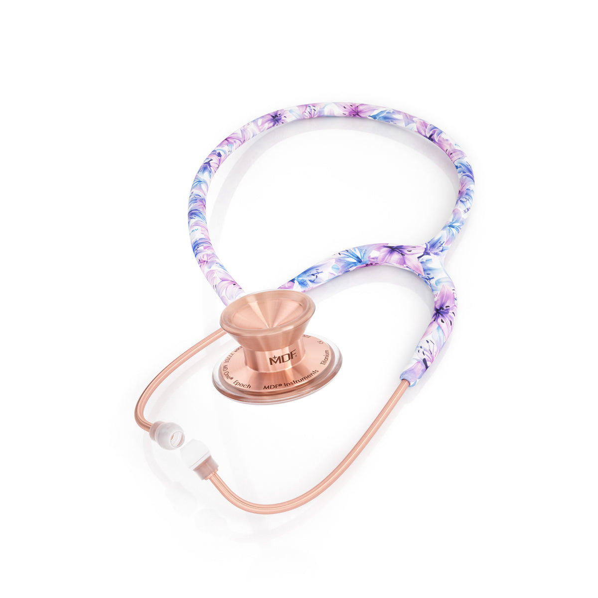 Stethoscope MDF Instruments MD One Epoch Titanium Mprint Flower Print Monet and Rose Gold