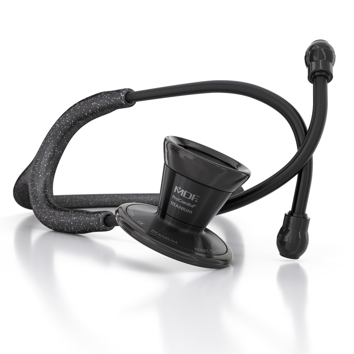 Stethoscope MDF Instruments ProCardial Titanium Cardiology Mprint Black Glitter and BlackOut