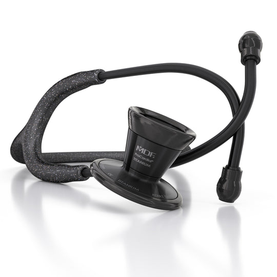 Stethoscope MDF Instruments ProCardial Titanium Cardiology Mprint Black Glitter and BlackOut