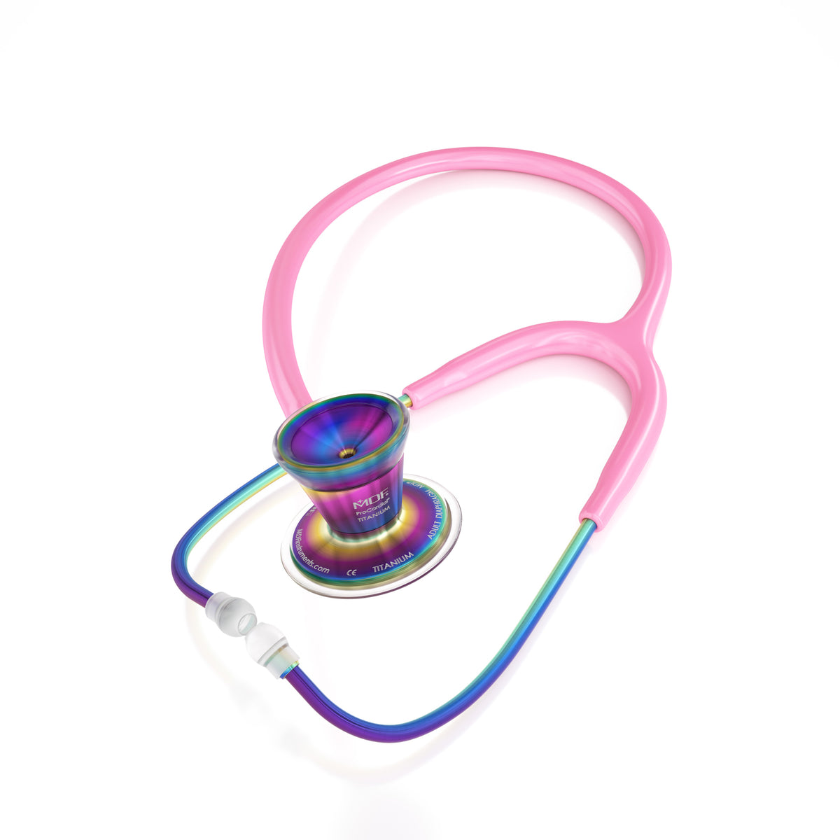 ProCardial Titanium Stethoscope MDF Instruments Cosmo Light Pink Kaleidoscope