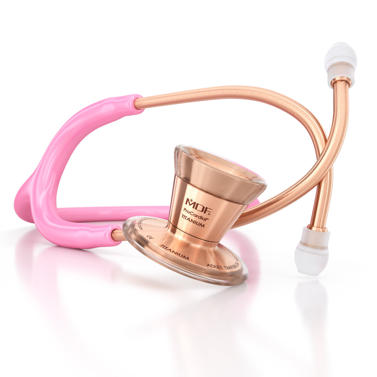 Stethoscope MDF Instruments ProCardial Titanium Cardiology Light Pink and Rose Gold Metal Finish