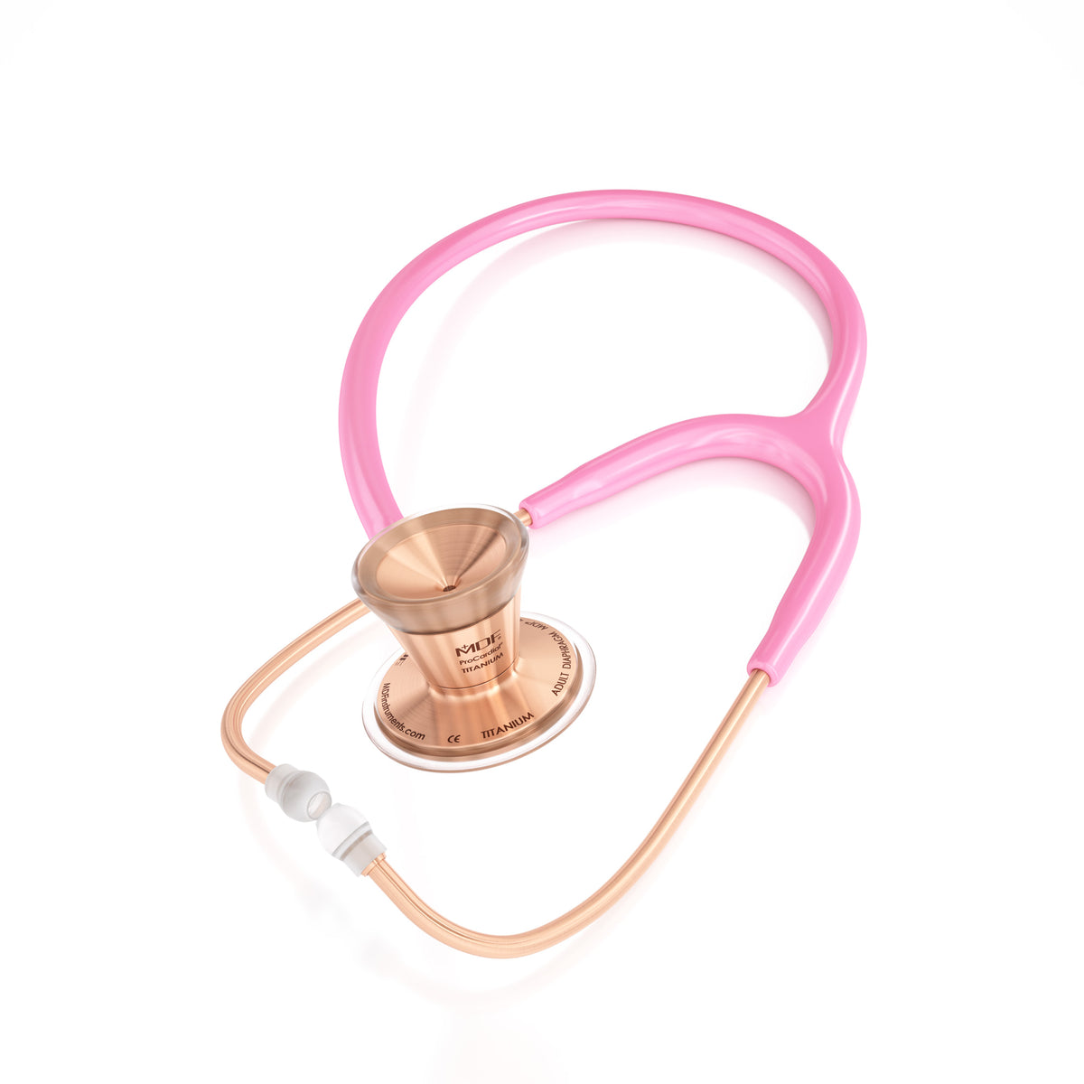 Stethoscope MDF Instruments ProCardial Titanium Cardiology Light Pink and Rose Gold Metal Finish