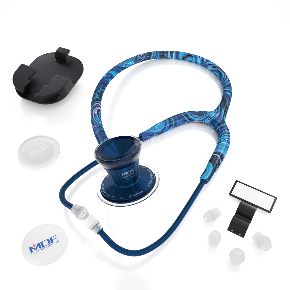 Stethoscope MDF Instruments ProCardial Titanium Cardiology Mprint Starry Night and Capridium Blue