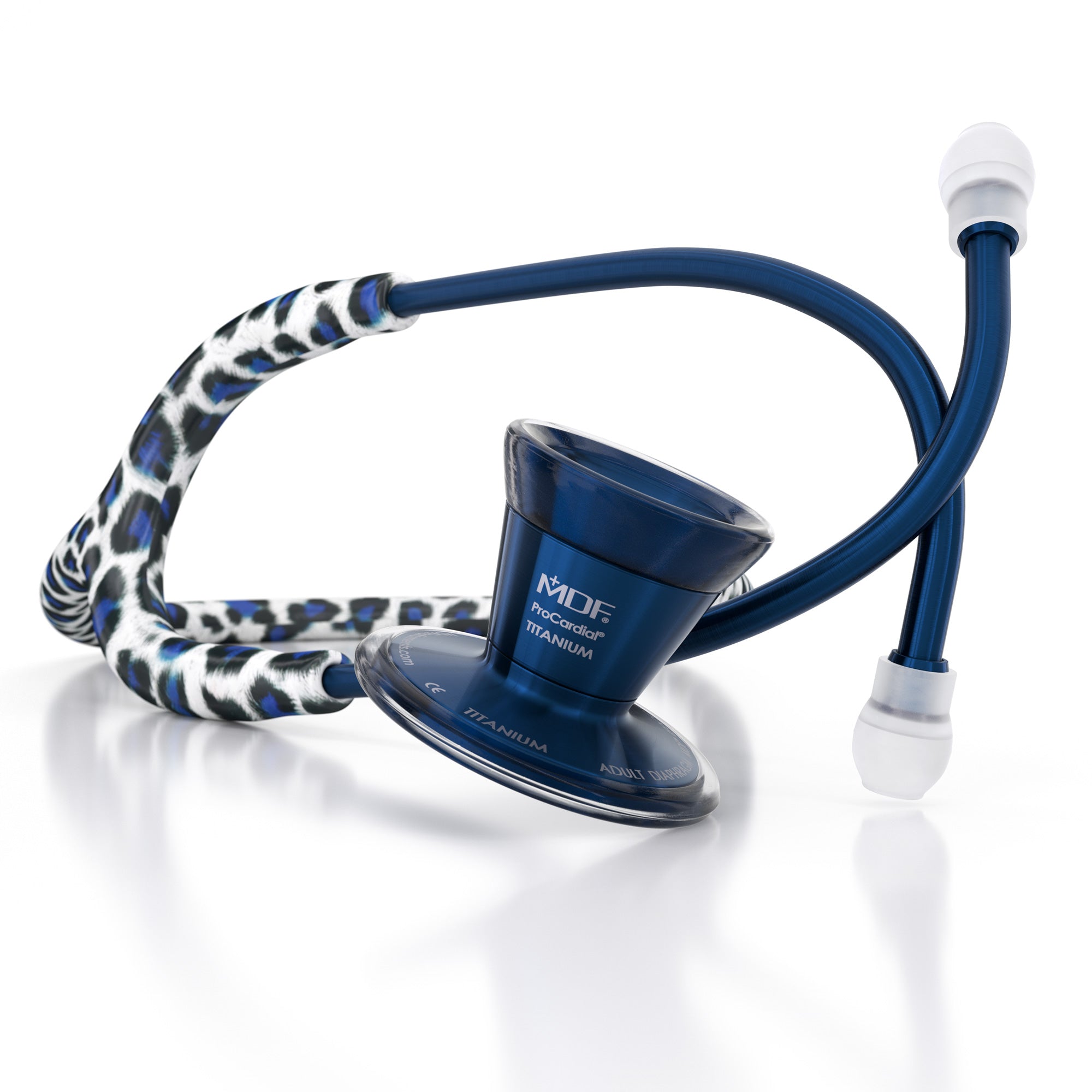 Blue Stethoscope MDF Instruments ProCardial Titanium Cardiology Mprint Tiberius Panther and Capridium