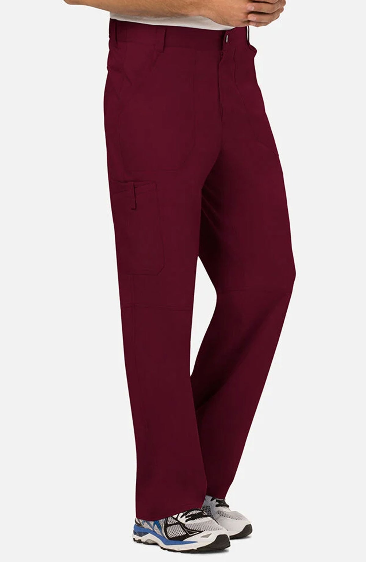 Men's Scrub Pants Cargo Wine Burgundy Cherokee Workwear Revolution MDF Instruments WW140