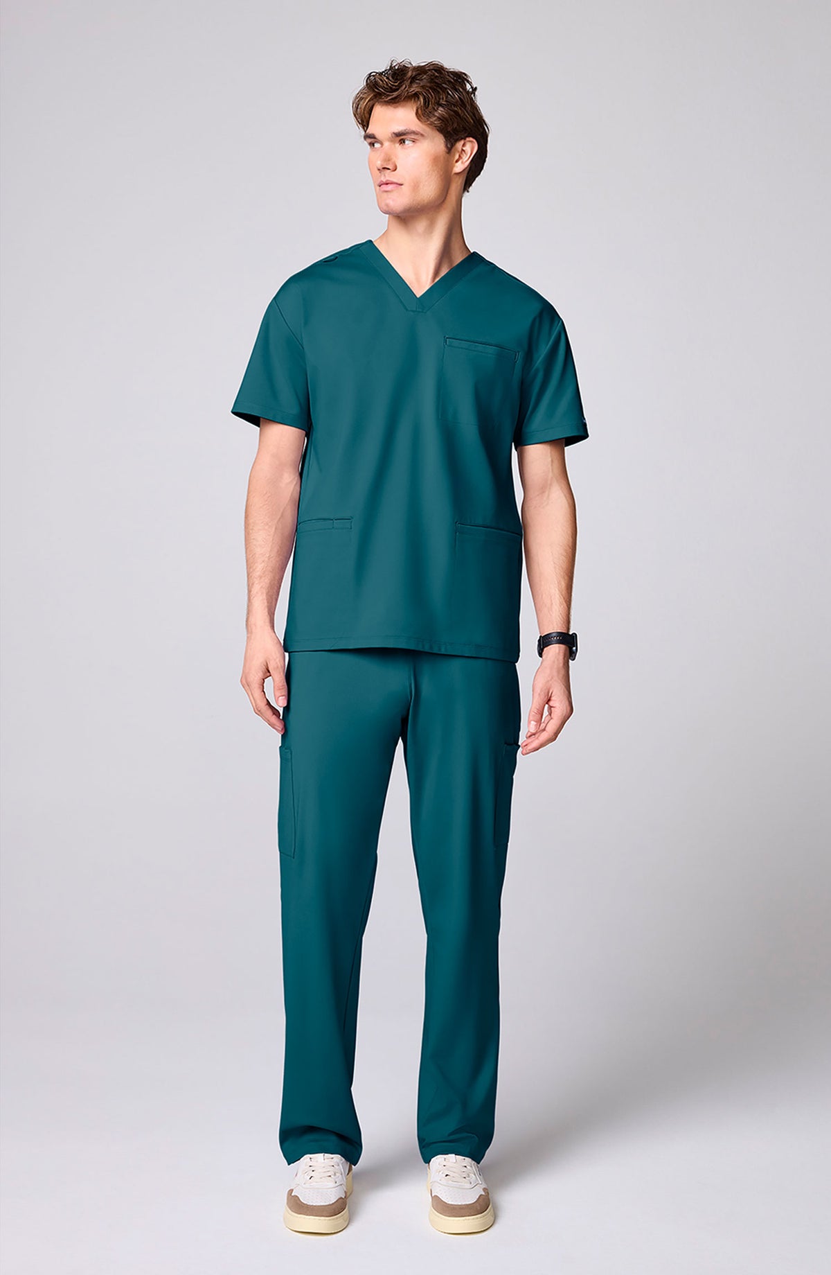 Men's Scrub Top 3 Pockets Caribbean Blue Cherokee Achieve MDF Instruments CK00037