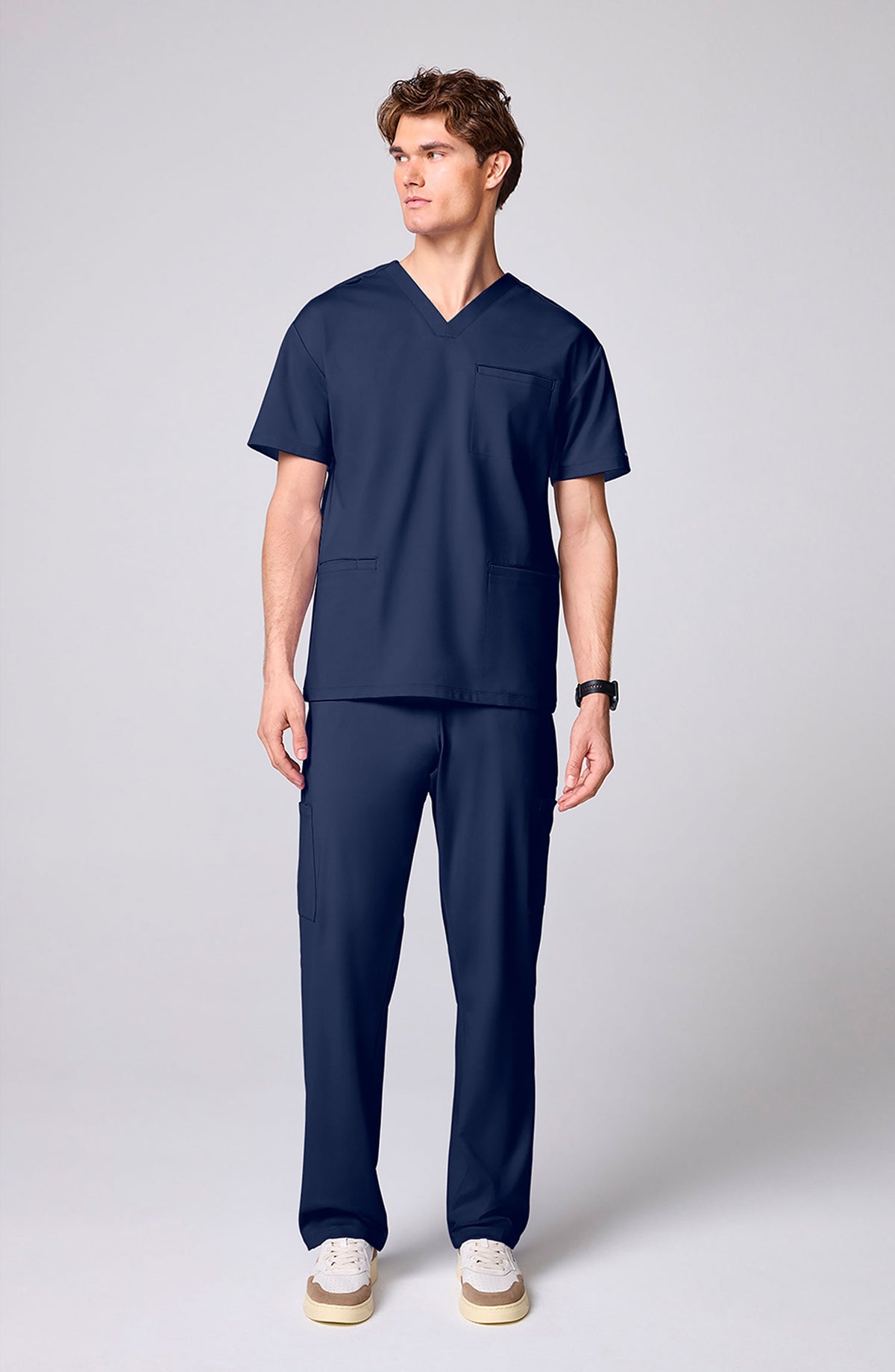 Men's Scrub Top 3 Pockets Navy Blue Cherokee Achieve MDF Instruments CK00037