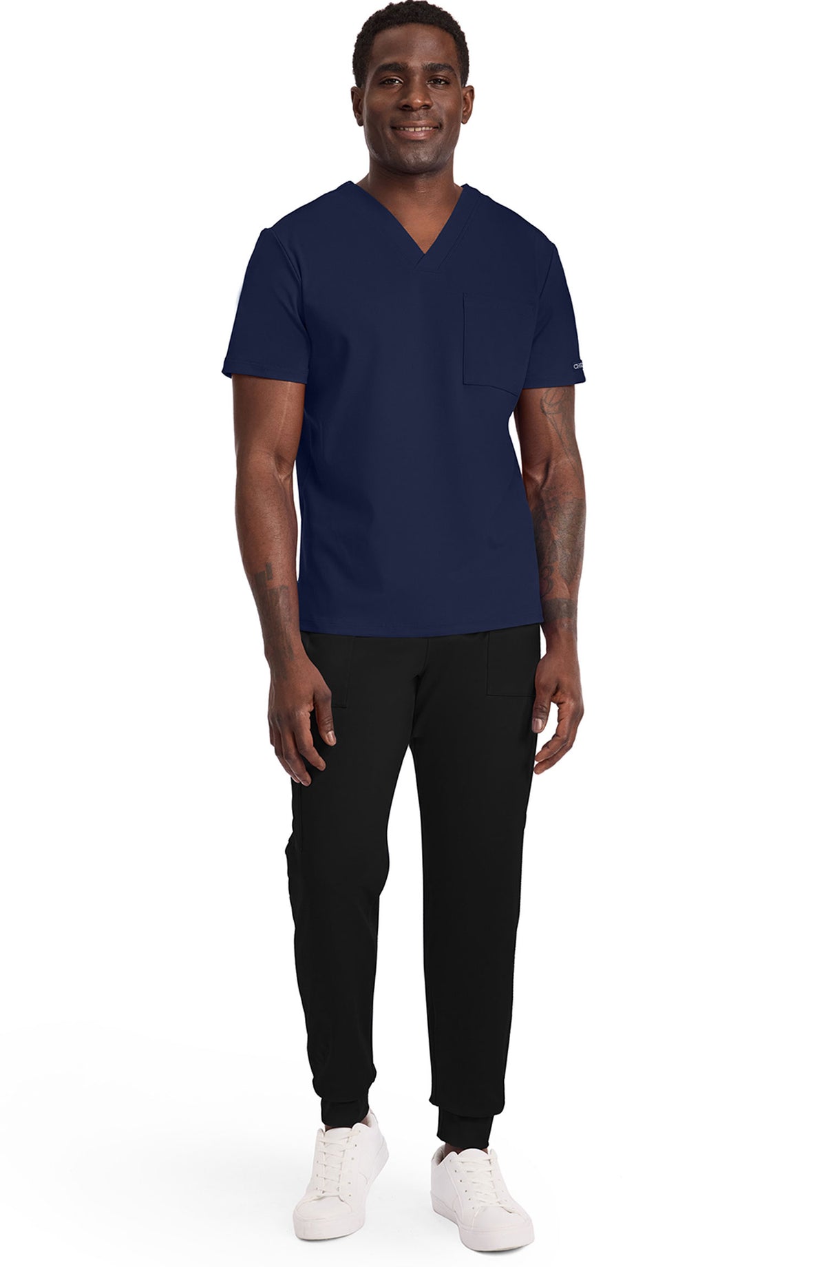 Men's Scrub Top Tuck-In V-Neck Top Navy Cherokee Achieve MDF Instruments CK834