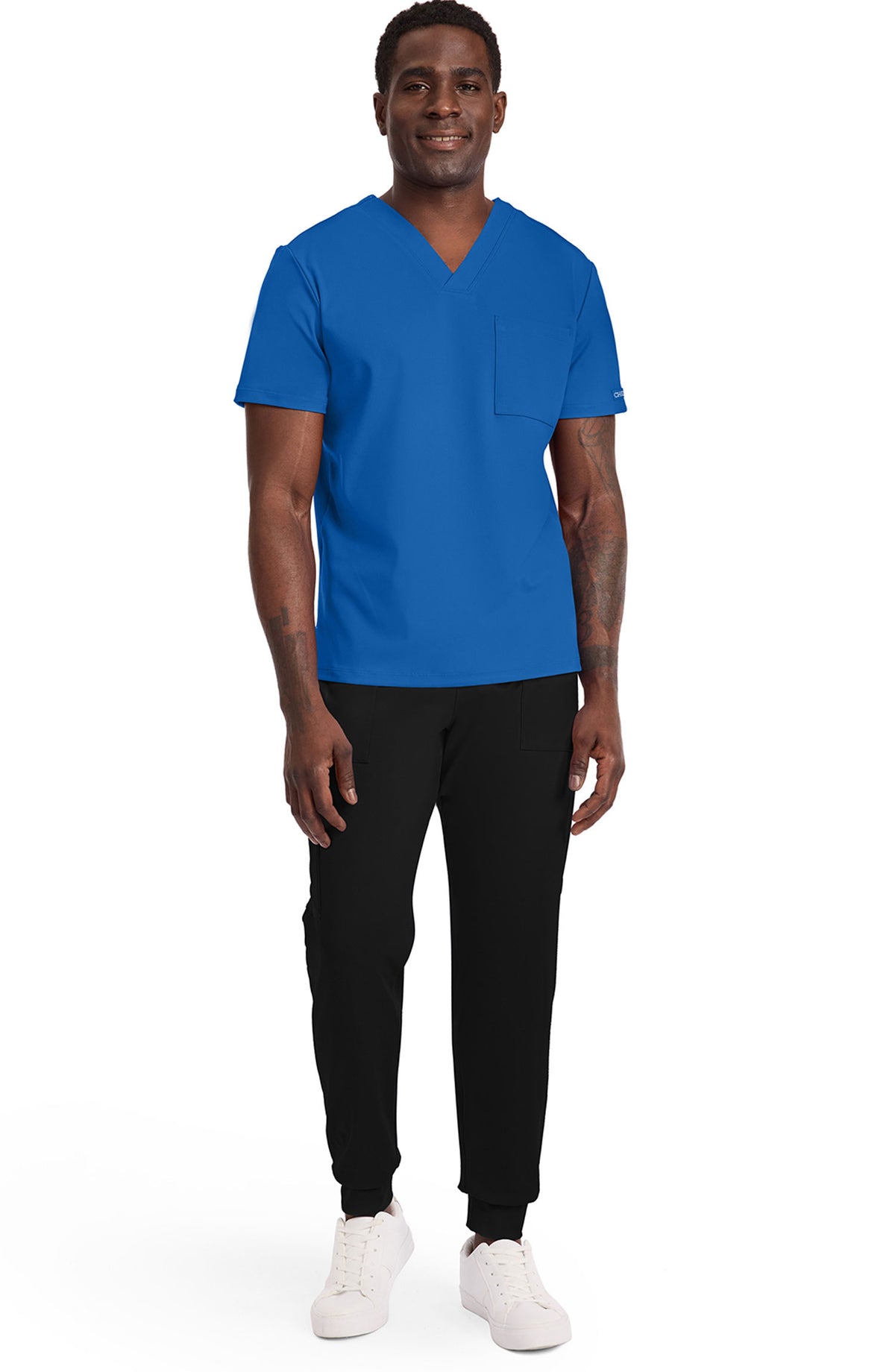 Men's Scrub Top Tuck-In V-Neck Top Royal Blue Cherokee Achieve MDF Instruments CK834