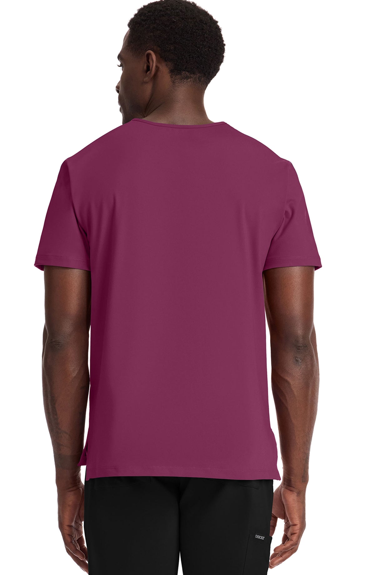 Men's Scrub Top Tuck-In V-Neck Top Wine Cherokee Achieve MDF Instruments CK834