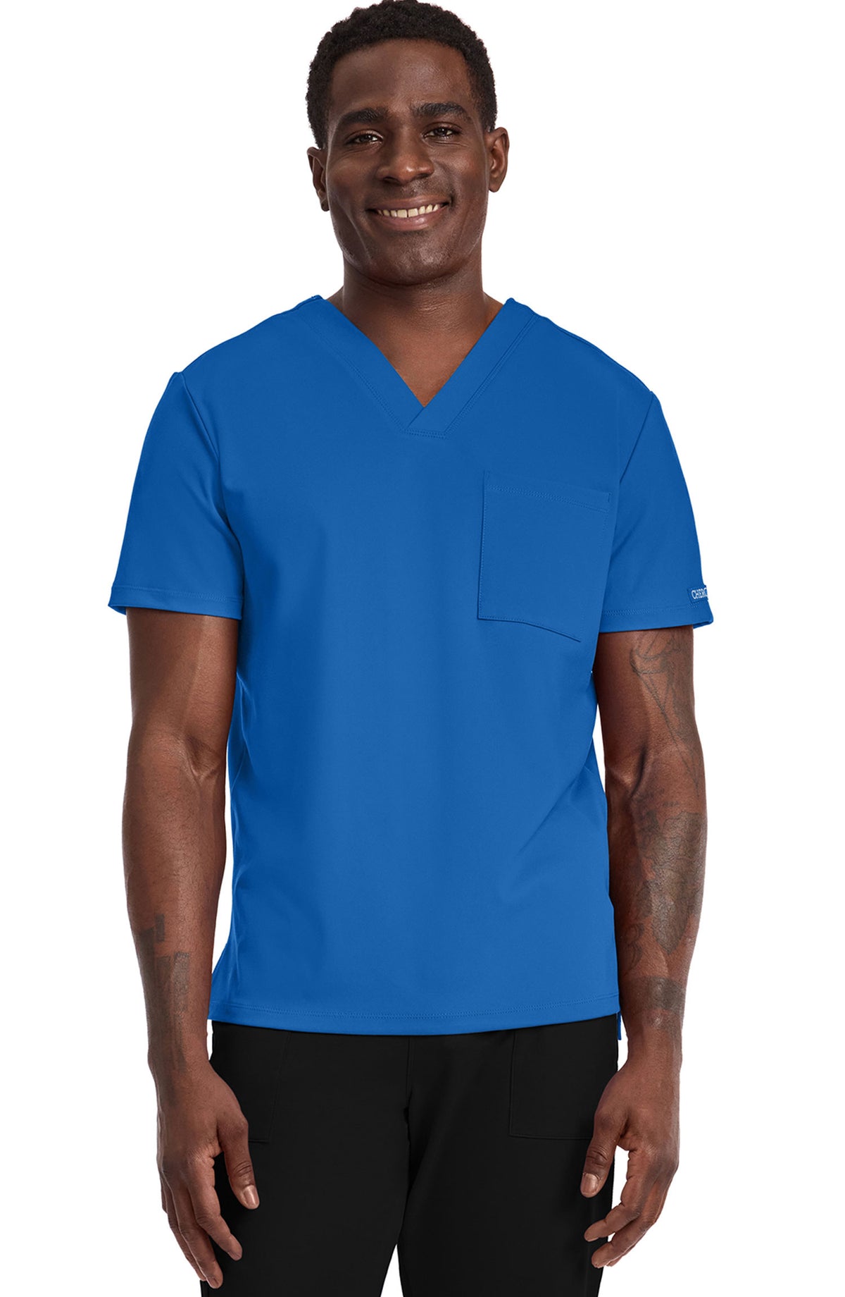 Men's Scrub Top Tuck-In V-Neck Top Royal Blue Cherokee Achieve MDF Instruments CK834