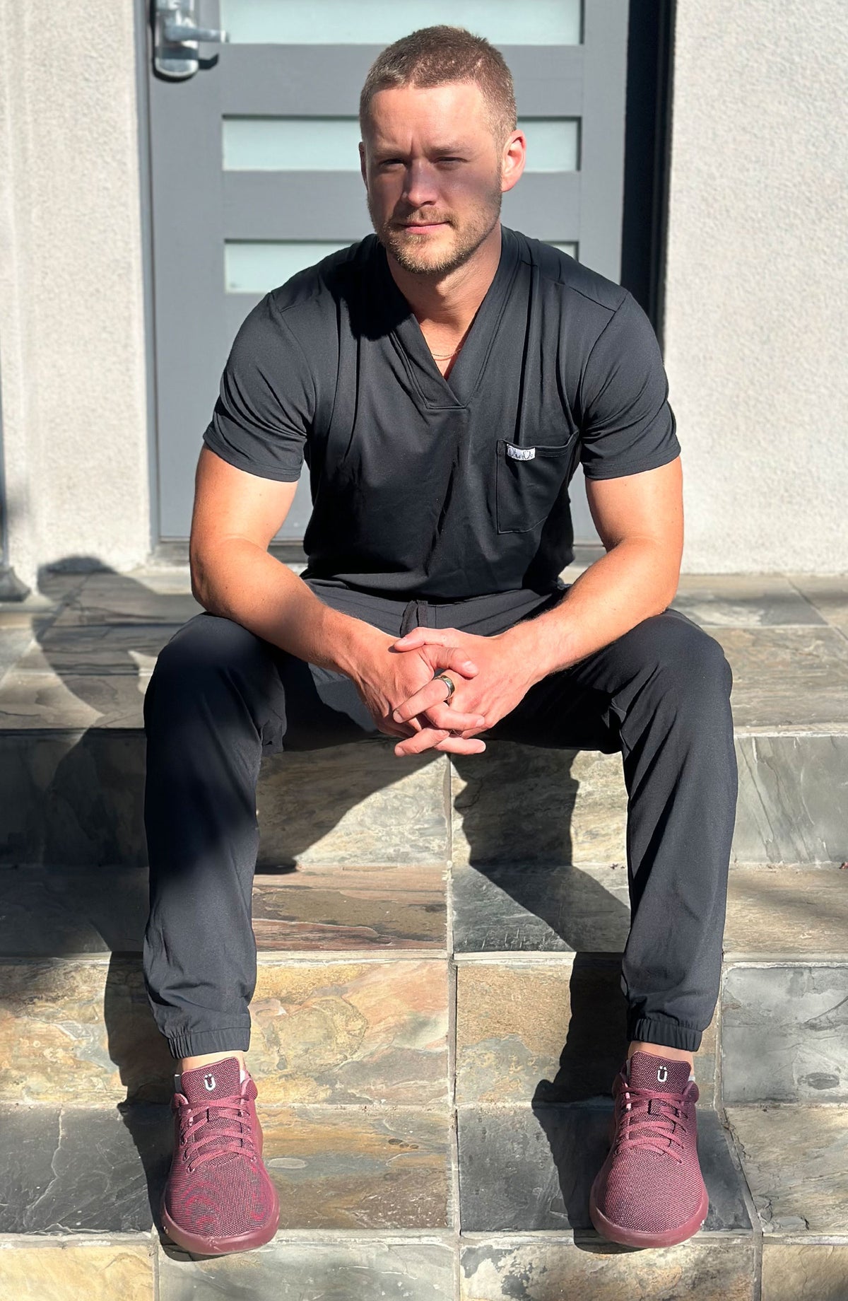 Mens Scrubs Jogger Pants Black OliveUs MDF Instruments