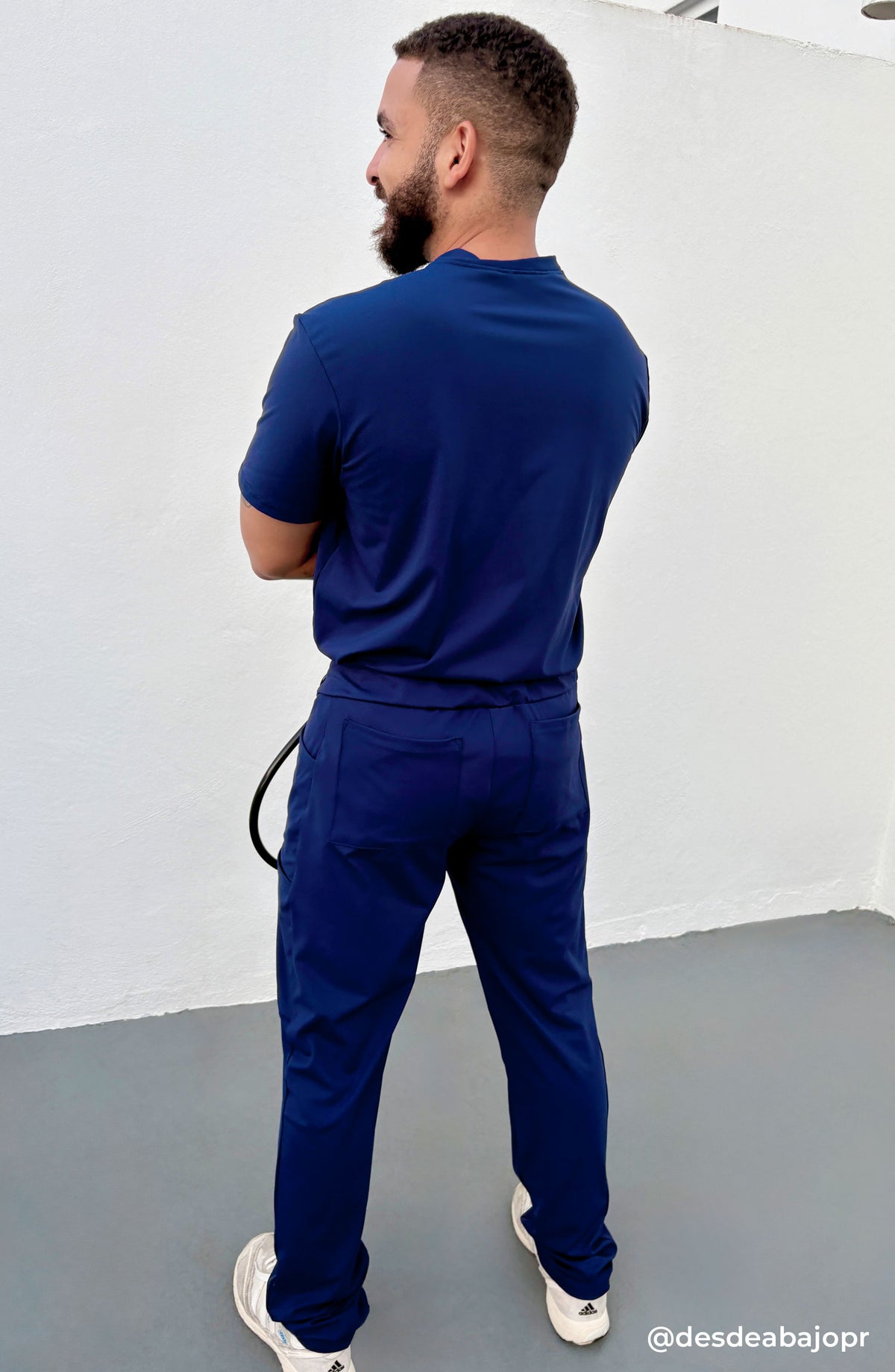 Men's Scrubs Tuck-In Top Navy Blue OliveUs MDF Instruments