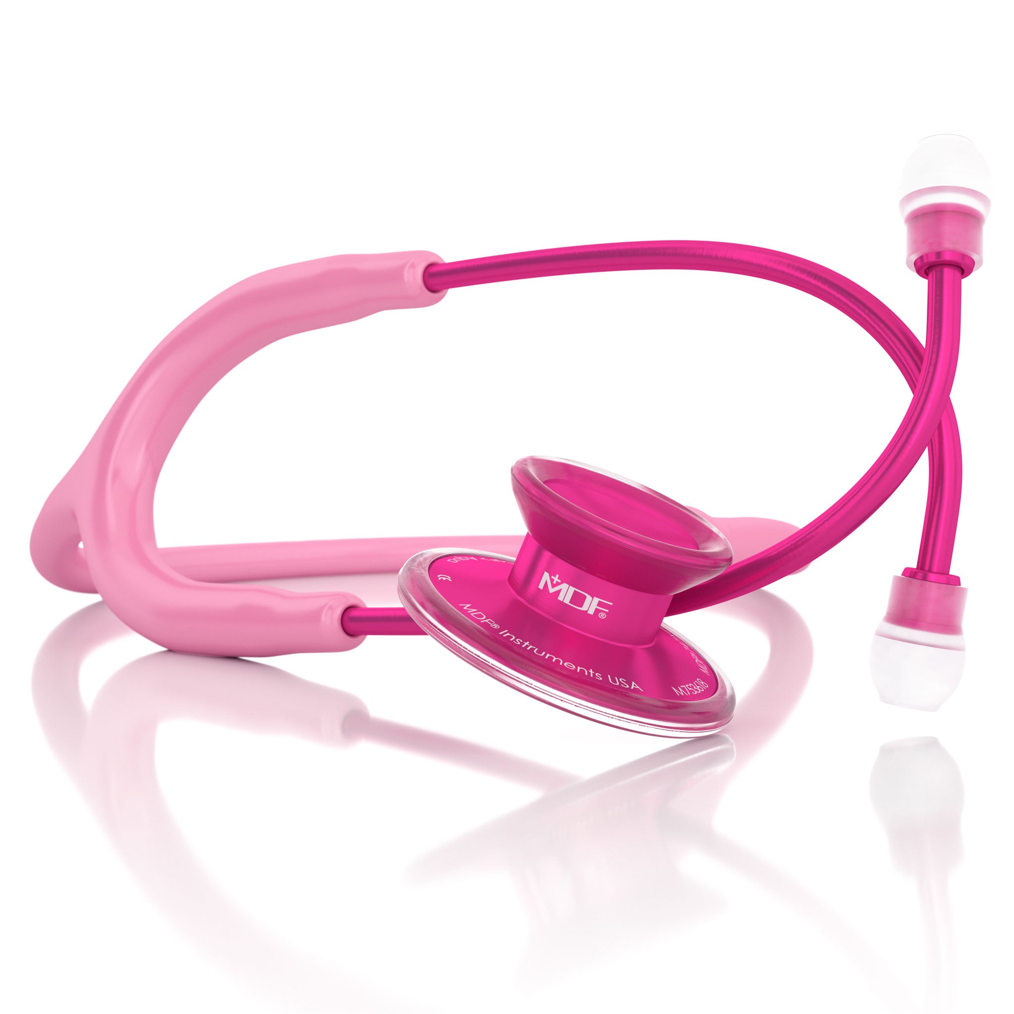 Pink Stethoscope MDF Instruments Acoustica Lightweight Dual Head Cosmo Light Pink and Pinkalloy