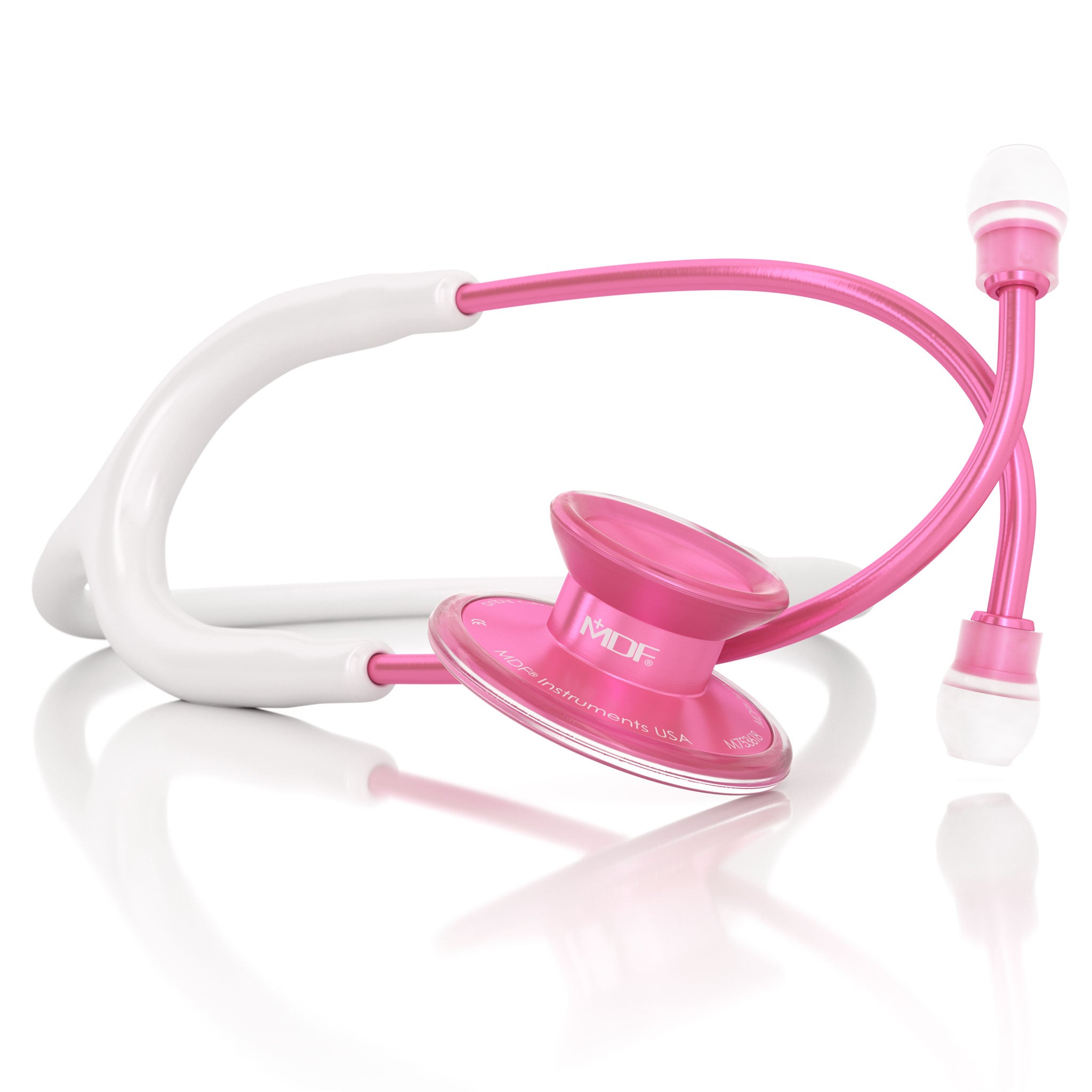 Pink Stethoscope MDF Instruments Acoustica Lightweight Dual Head BlaBlanc White and Pinkore