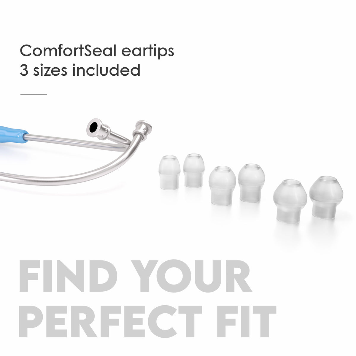 Stethoscope MDF Instruments MD One Stainless Steel Adult Dual Head S.Swell Bright Blue 3 Sizes of ComfortSeal Eartips Included