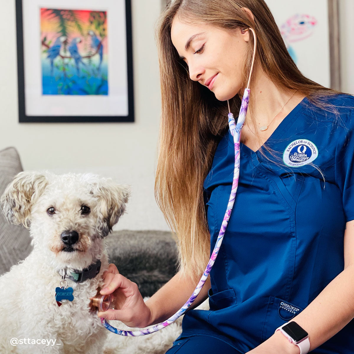 Stethoscope MDF Instruments MD One Epoch Titanium Mprint Flower Lillies Print Monet and Rose Gold