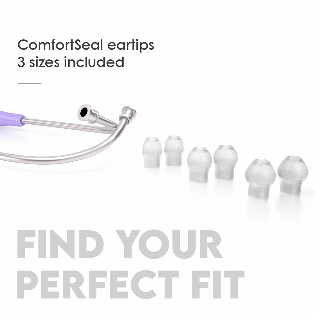 Stethoscope MDF Instruments MD One Stainless Steel Adult Dual Head Cher Light Purple 3 Sizes of ComfortSeal Eartips Included