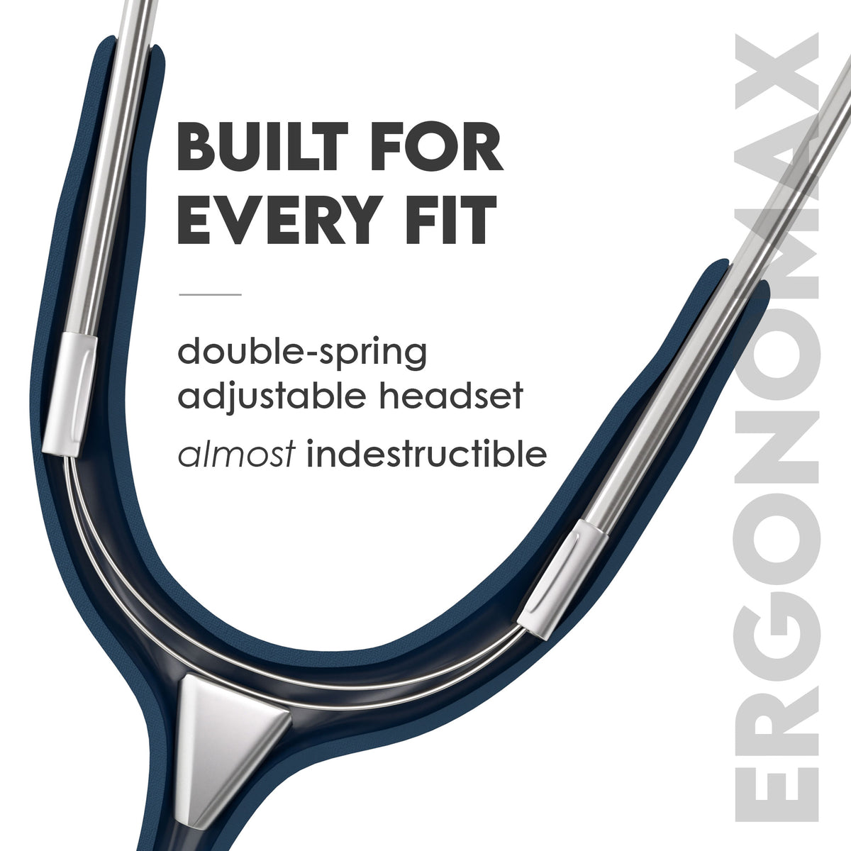 Stethoscope MDF Instruments MD One Stainless Steel Adult Dual Head Abyss Navy Blue Patented Ergonomax Headset