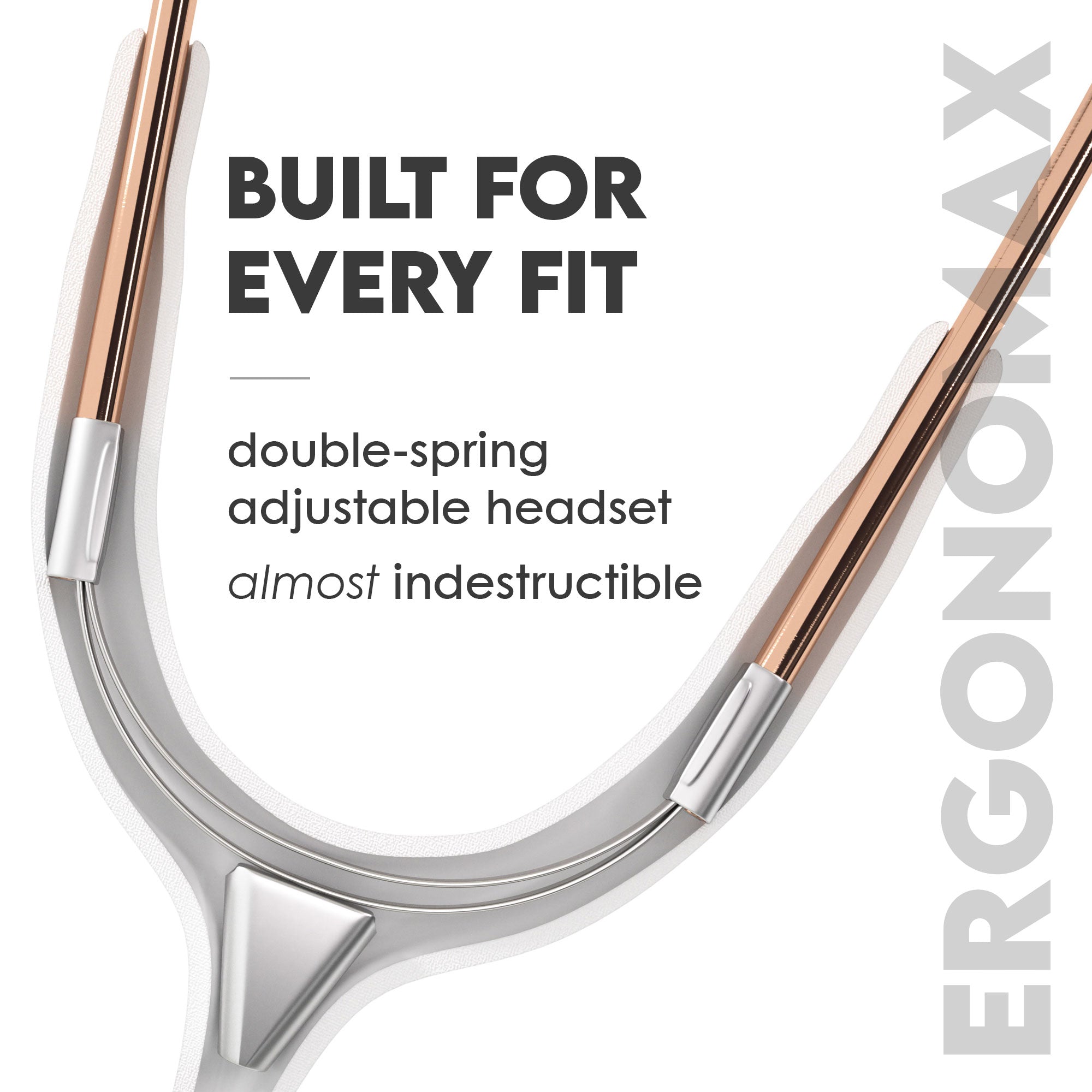 Stethoscope MDF Instruments MD One Stainless Steel Adult Dual Head Rose Gold and White