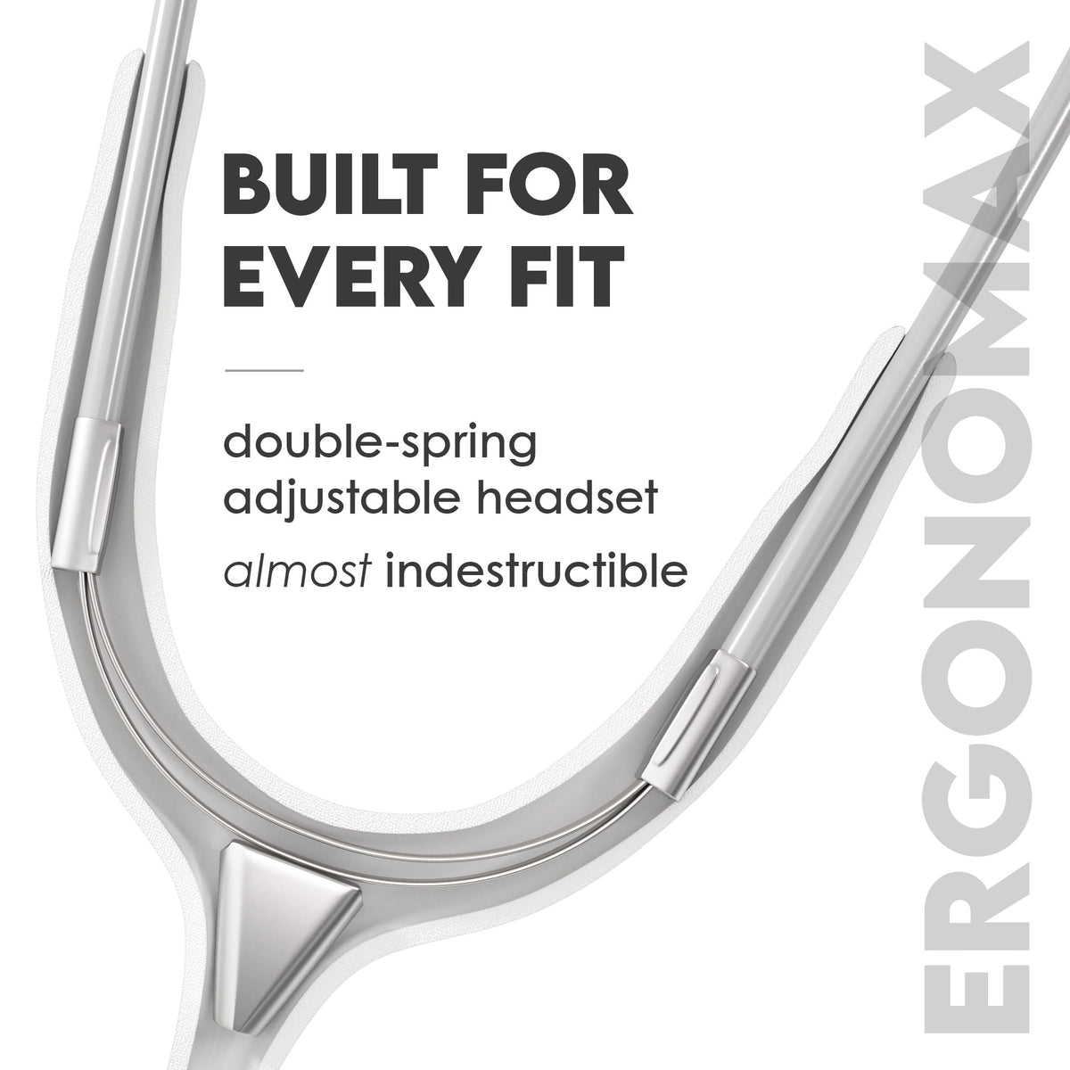 Stethoscope MDF Instruments MD One Stainless Steel Adult Dual Head WhiteOut All White Patented Ergonomax Headset