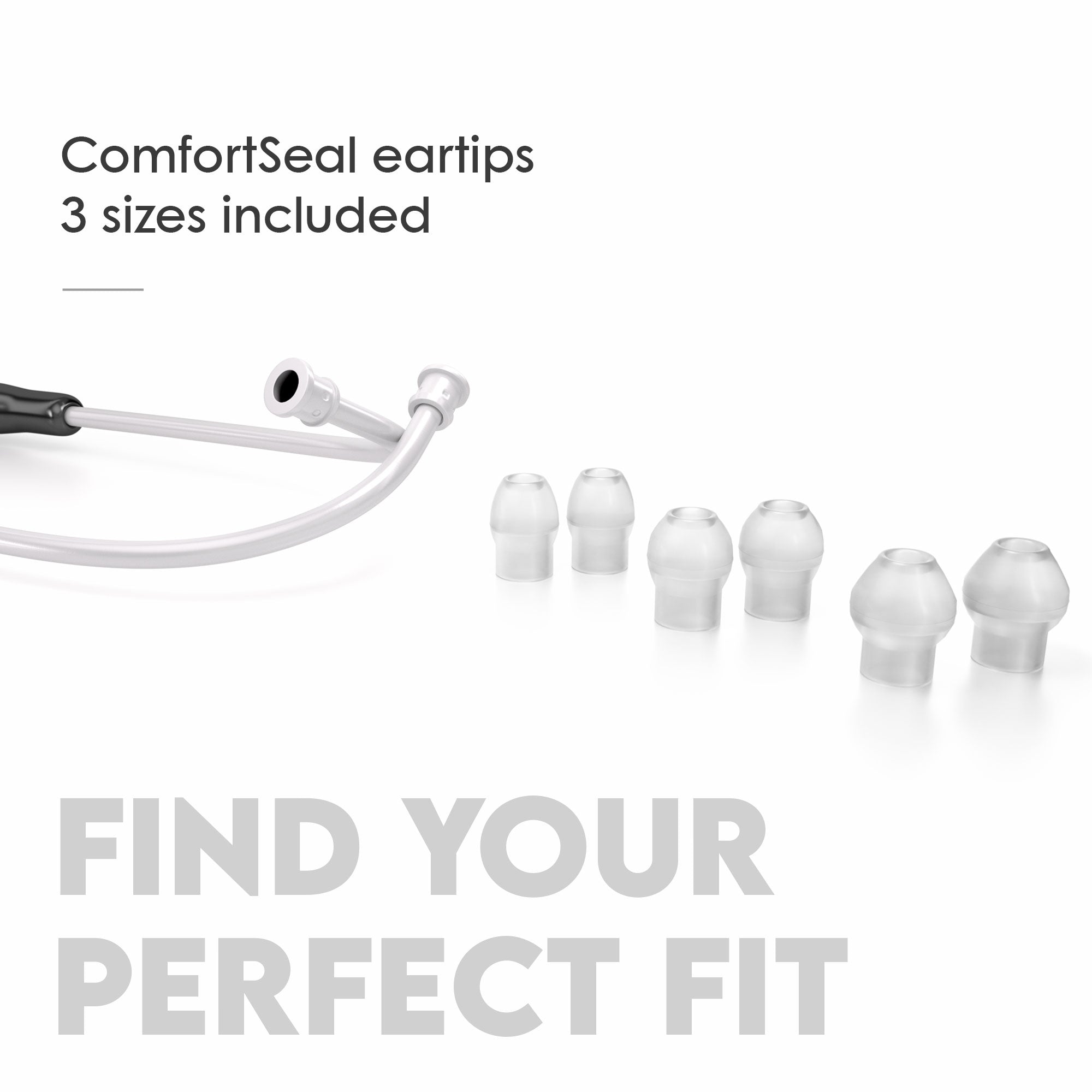 Stethoscope MDF Instruments MD One Stainless Steel Adult Dual Head Black and WhiteOut 3 Sizes of ComfortSeal Eartips Included
