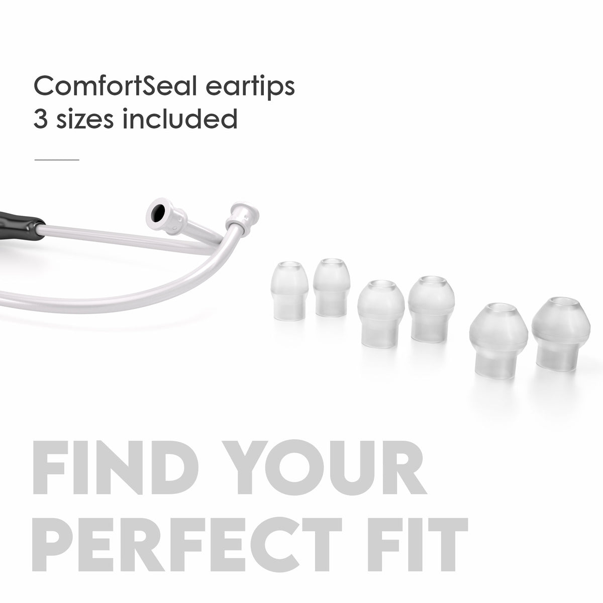 Stethoscope MDF Instruments MD One Stainless Steel Adult Dual Head Black and WhiteOut 3 Sizes of ComfortSeal Eartips Included