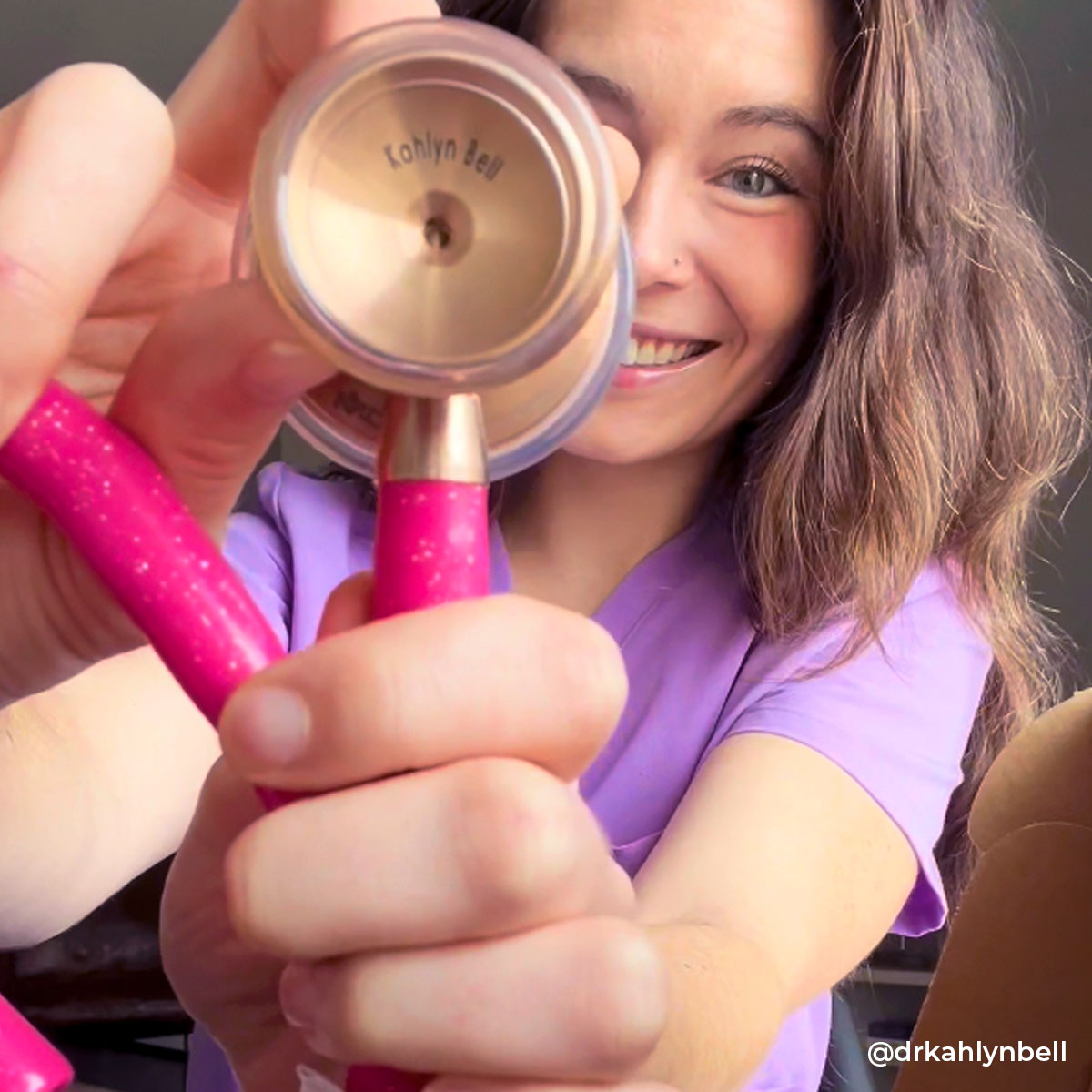 Stethoscope MDF Instruments ProCardial Titanium Cardiology Mprint Bright Pink Glitter and Rose Gold