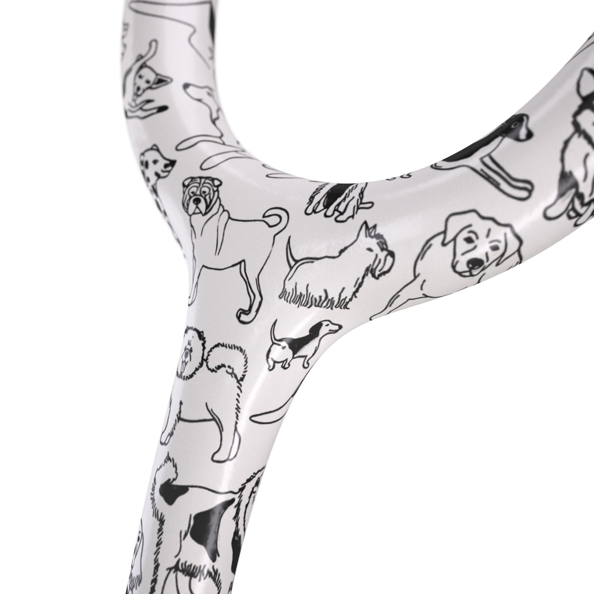 Stethoscope MDF Instruments ProCardial Titanium Mprint Dog Print Pawshy and BlackOut Tube