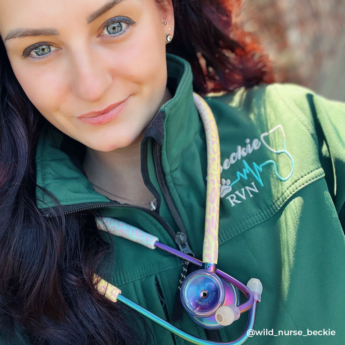 Stethoscope MDF Instruments ProCardial Titanium Mprint Rainbow Leopard and Kaleidoscope