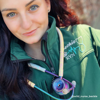 Stethoscope MDF Instruments ProCardial Titanium Mprint Rainbow Leopard and Kaleidoscope