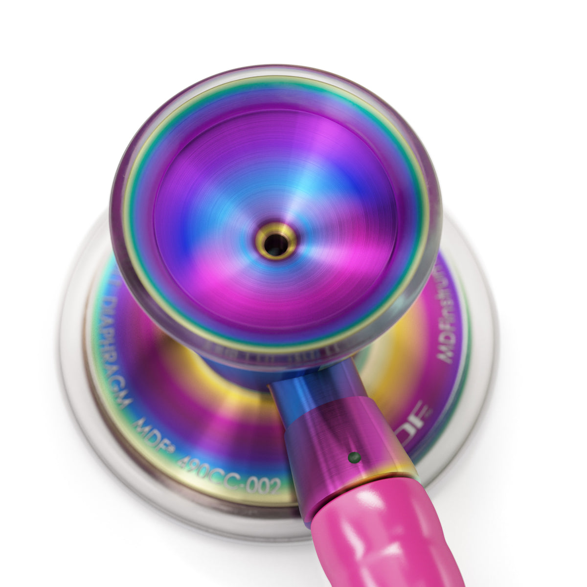 ProCardial Titanium Stethoscope MDF Instruments Bright Pink Kaleidoscope Engraving