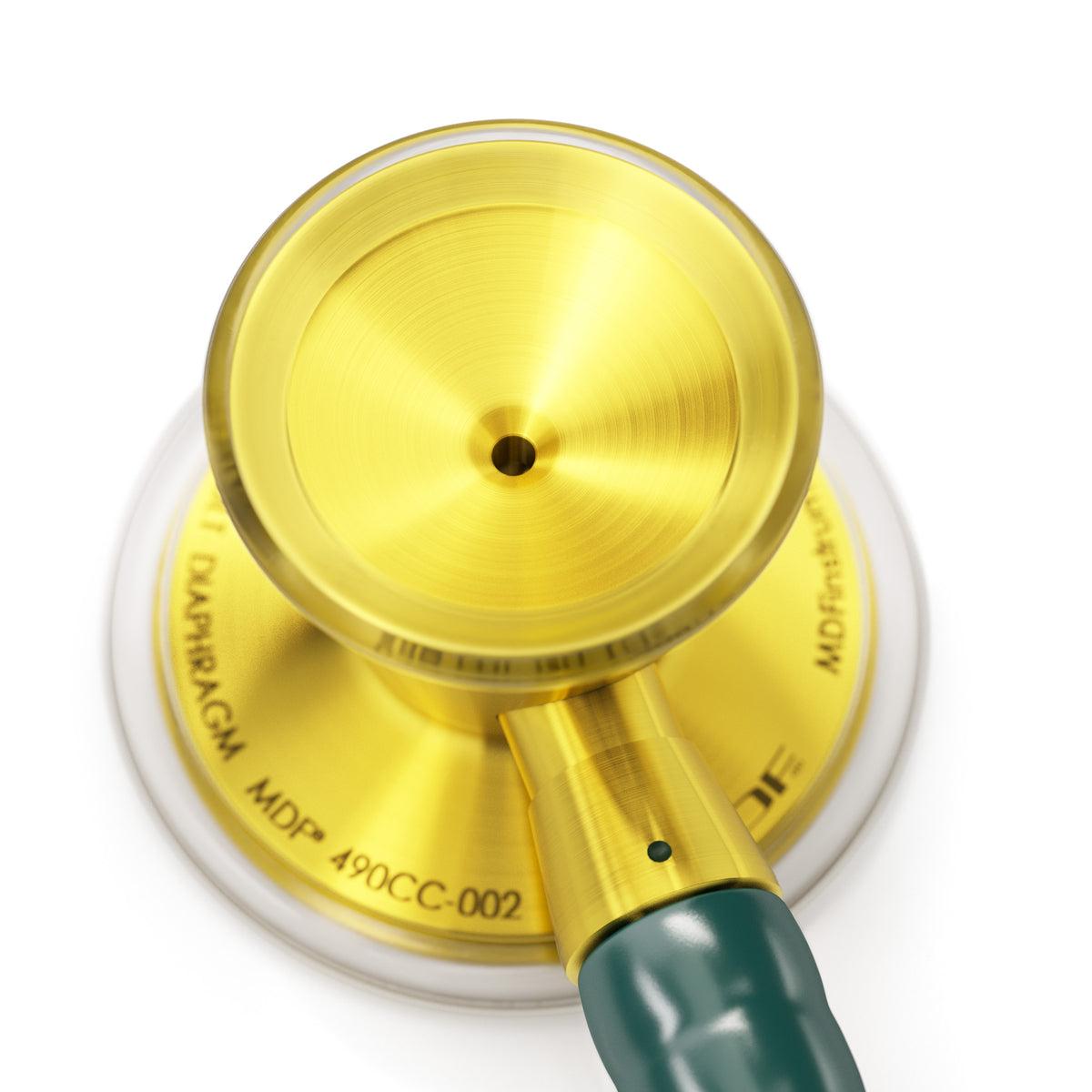 Stethoscope MDF Instruments ProCardial Titanium Cardiology Green and Gold Custom Stethoscope Engraving