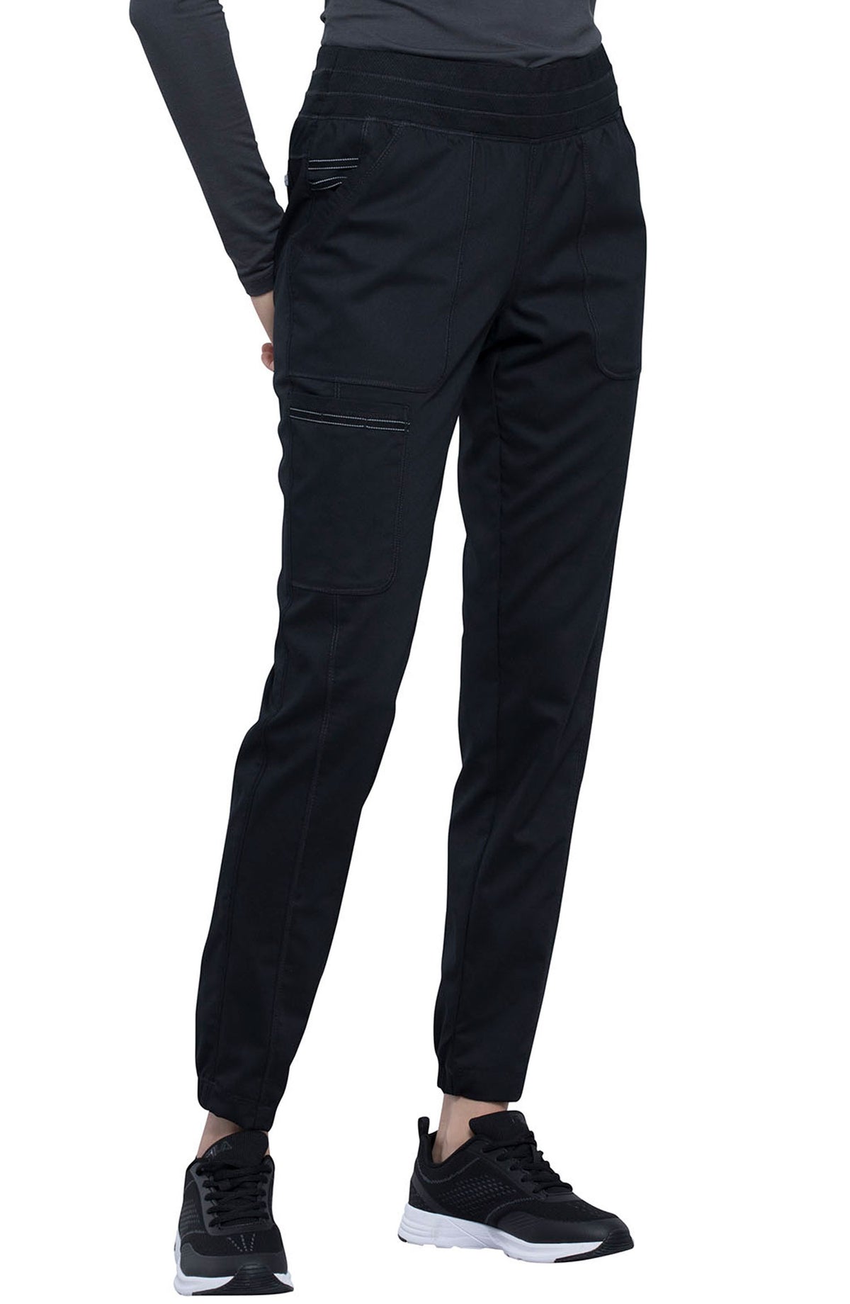 Women's Scrub Pants Joggers Black Cherokee Workwear Revolution MDF Instruments WW011