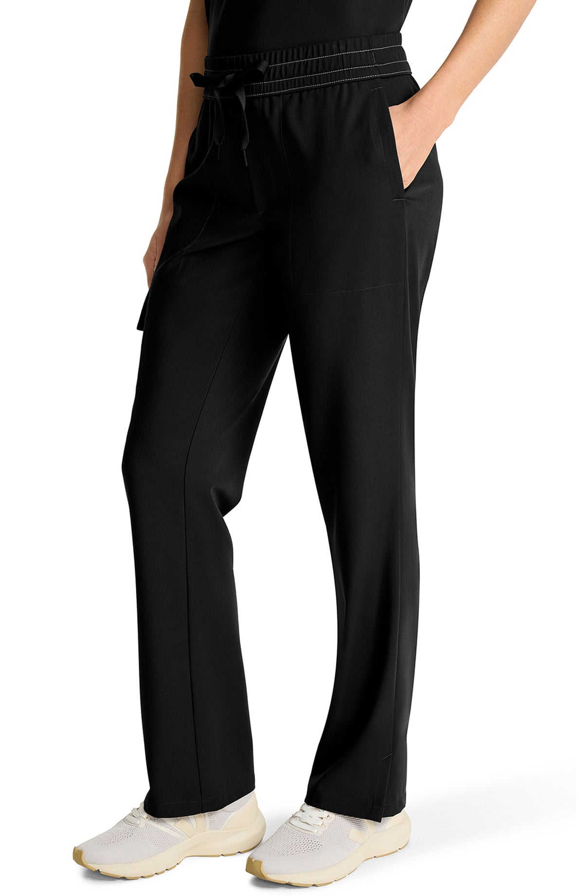 Women's Scrub Pants Straight Leg Cargo Black Healing Hands MDF Instruments HH153