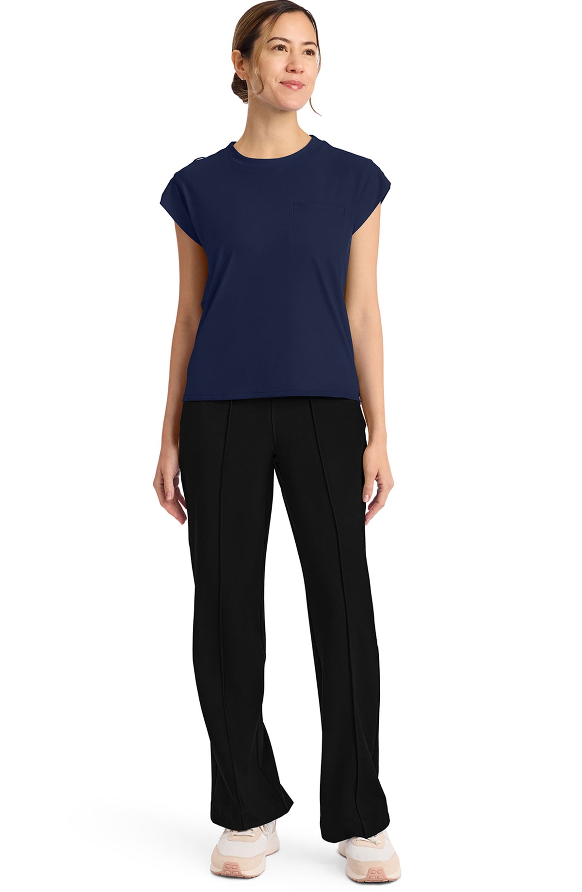 Scrubs MDF Instruments Cherokee Achieve  Women's Crew Neck Top CK936 Navy