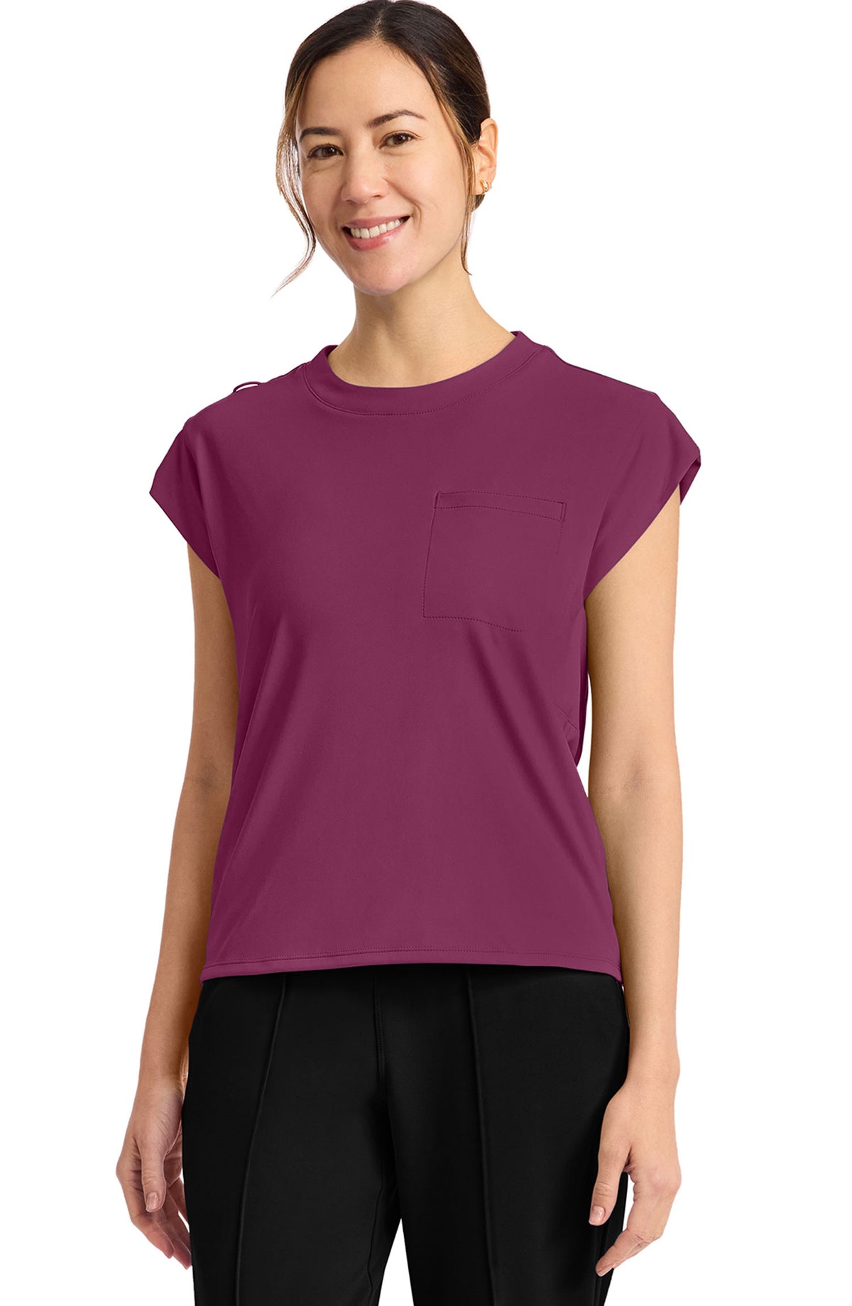 Scrubs MDF Instruments Cherokee Achieve  Women's Crew Neck Top CK936 Wine