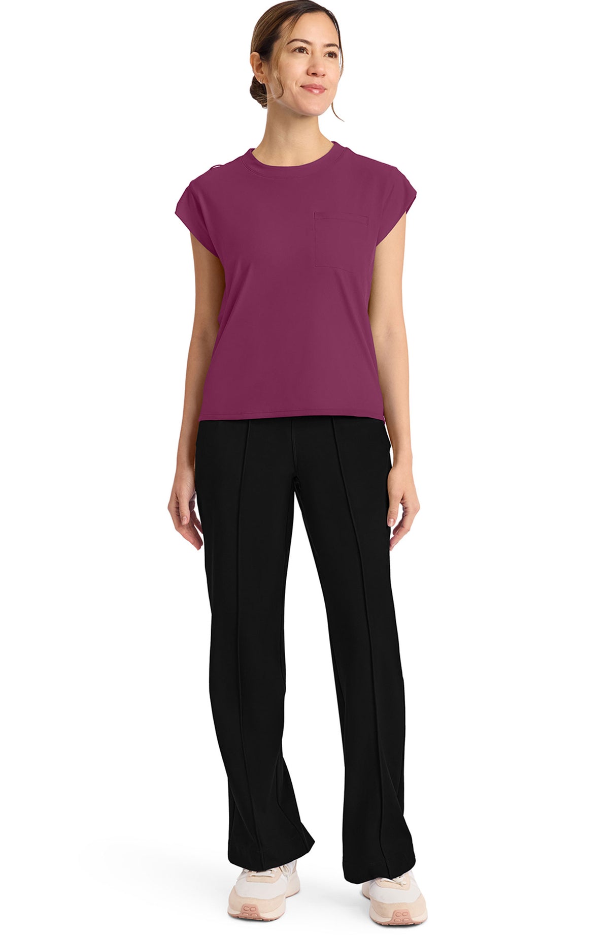 Scrubs MDF Instruments Cherokee Achieve  Women's Crew Neck Top CK936 Wine