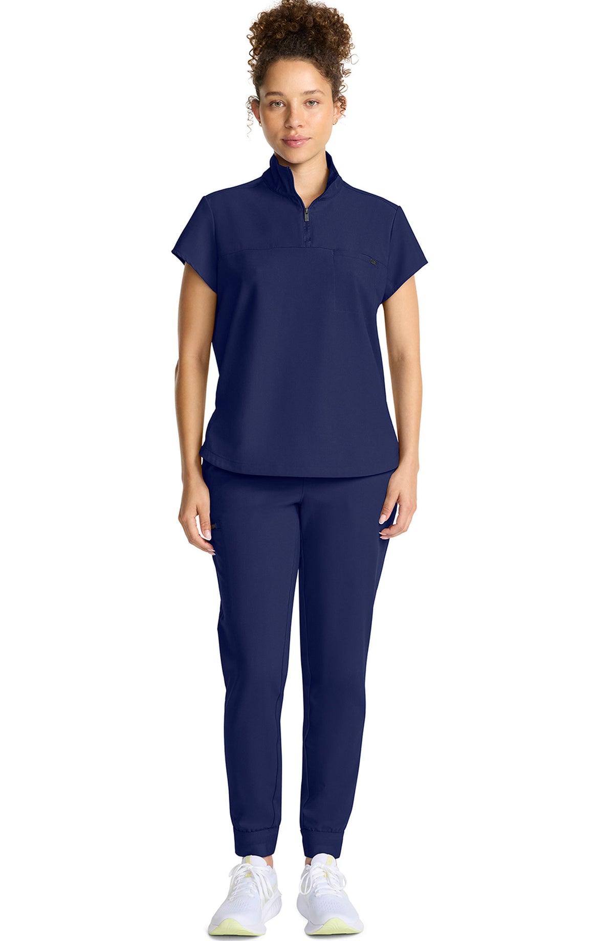Women's Scrub Top Quarter Zip Navy Healing Hands MDF Instruments HH752