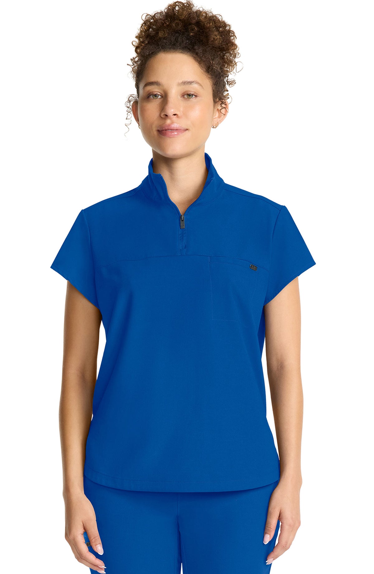 Women's Scrub Top Quarter Zip Royal Blue Healing Hands MDF Instruments HH752