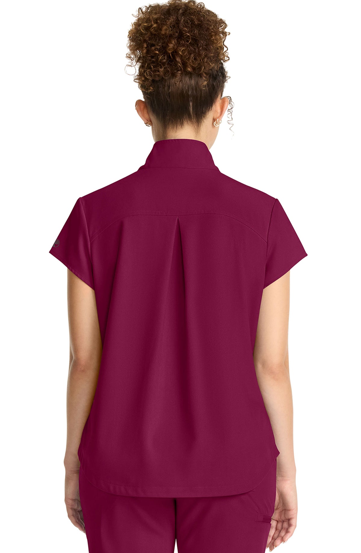 Women's Scrub Top Quarter Zip Wine Healing Hands MDF Instruments HH752